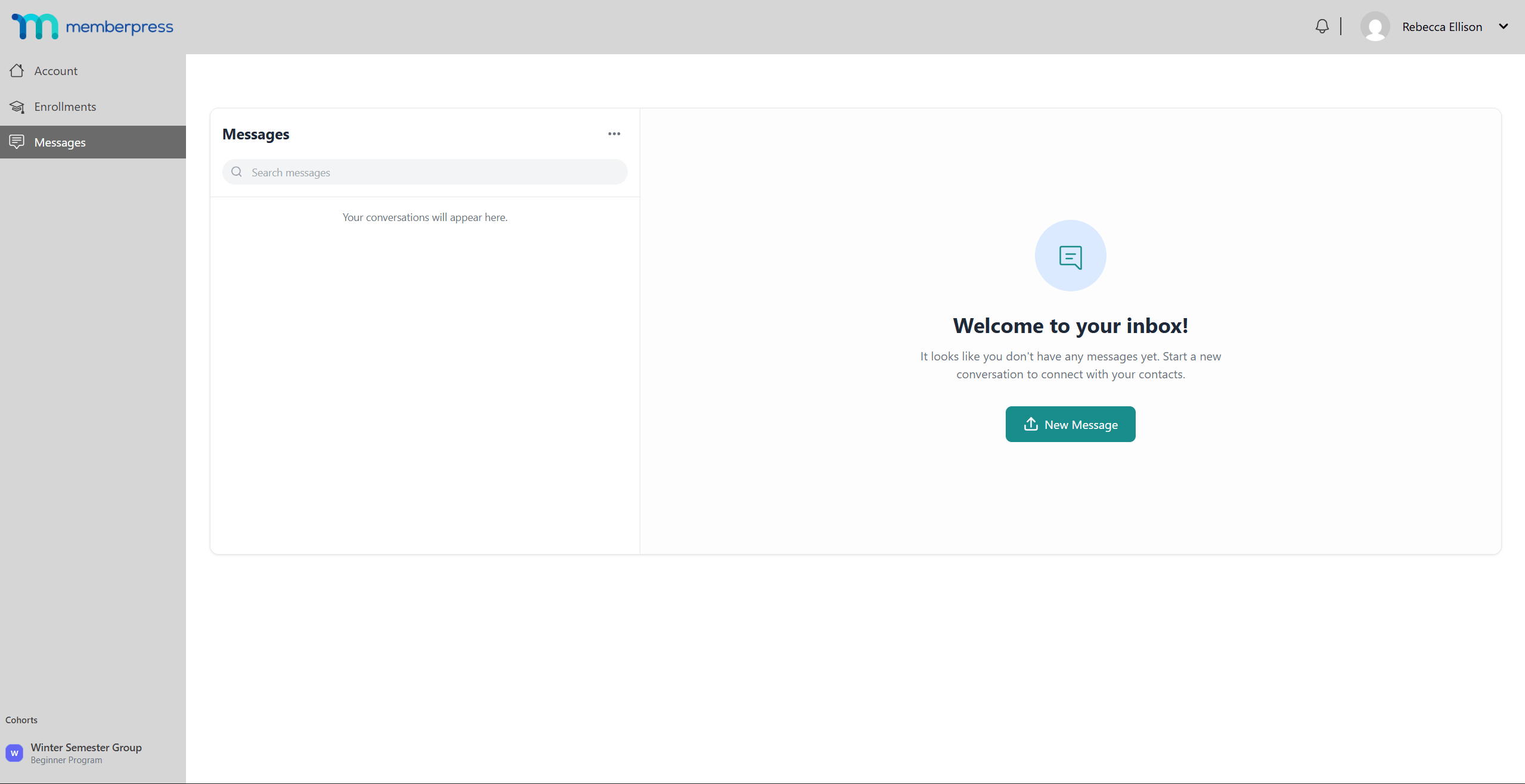 CoachKit Messages tab showing the ClubConnect messaging interface