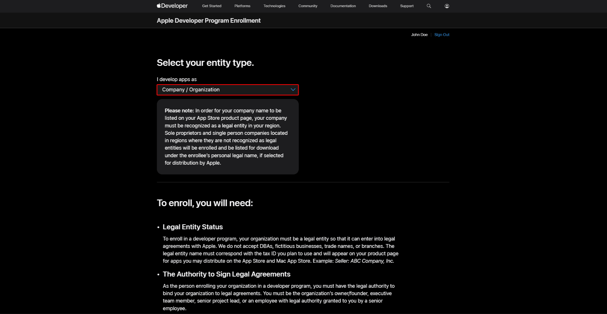 mpapp-apple-account-type | MemberPress The account type selection screen showing Individual and Organization options with their differences