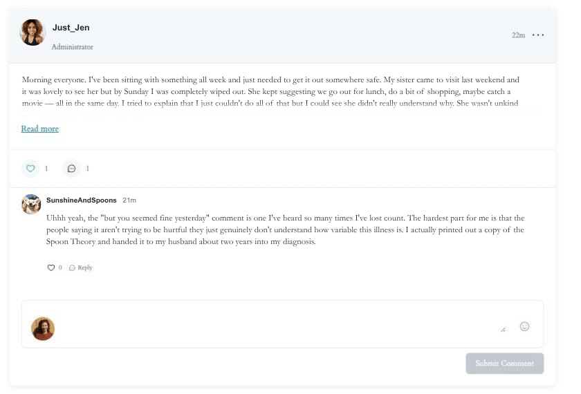 ClubCircles™ Support Group Example Screenshot