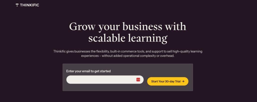 Thinkific Homepage Screenshot
