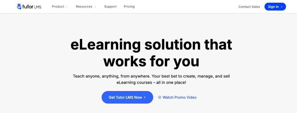 TutorLMS Homepage Screenshot