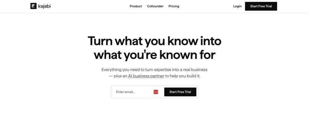 Kajabi homepage