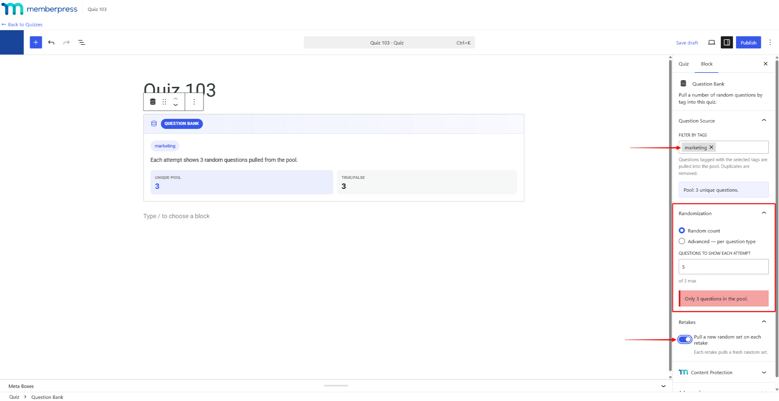 mpcs-banco-de-preguntas-configuración-de-fuentes | MemberPress Configuración de las etiquetas del panel «Fuente de la pregunta»