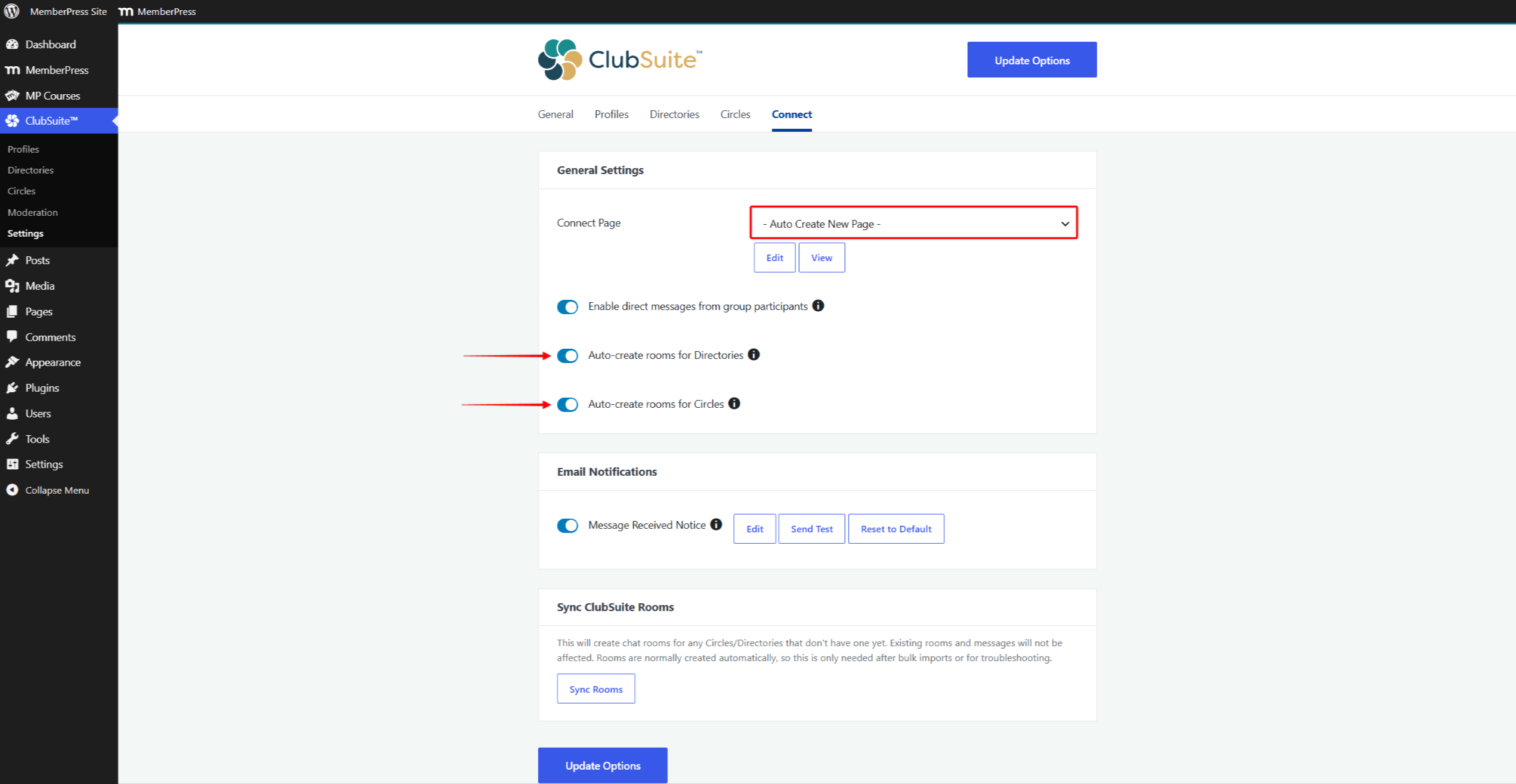 mepr-clubconnect-connect-page-setup | MemberPress ClubConnect Connect tab settings