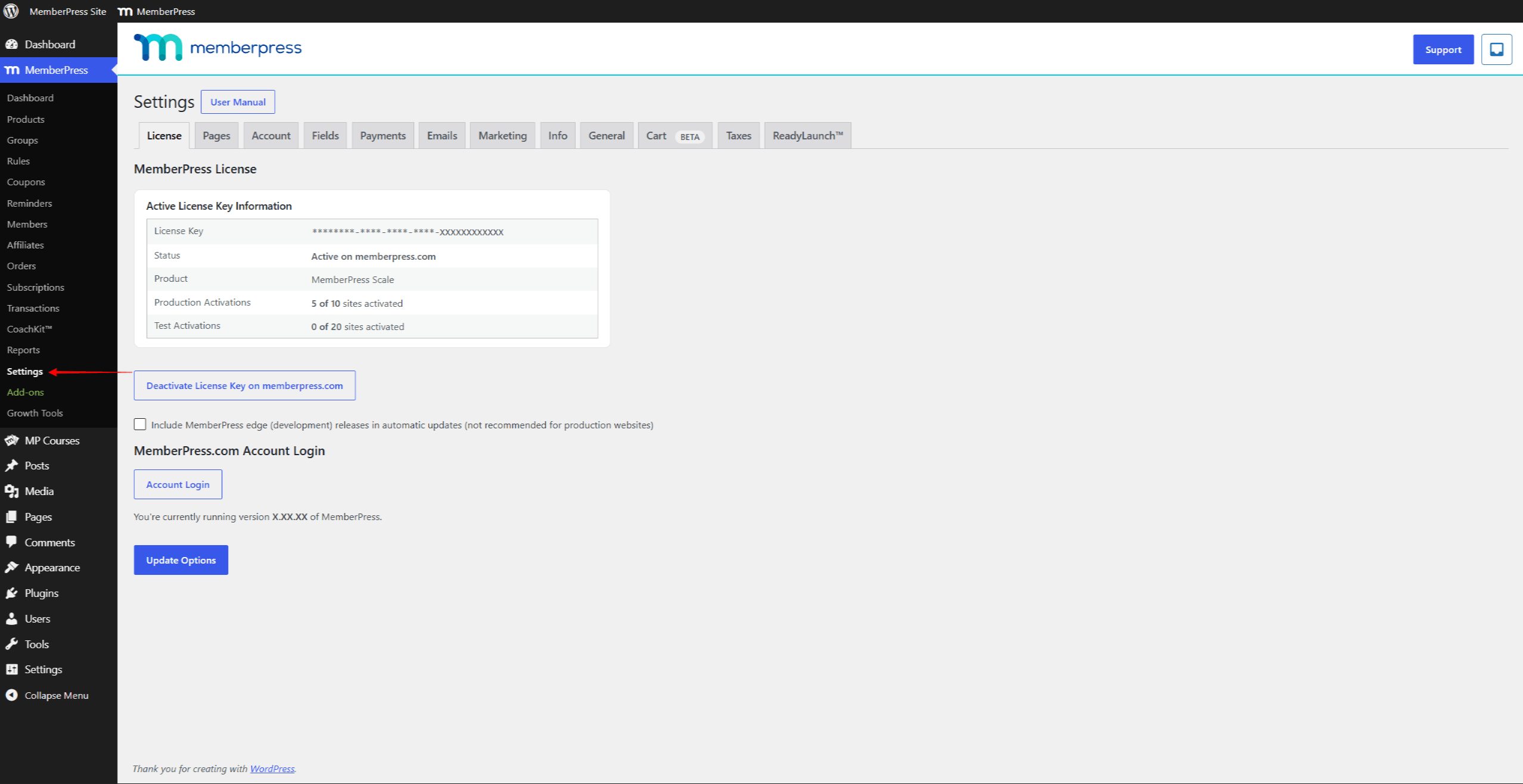 mepr-memberpress-settings-1 | MemberPress MemberPress settings page with tabs